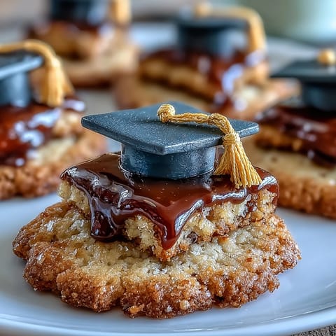 Celebrate graduation with fondant mortarboard cookies, featuring black caps and yellow tassels atop classic sugar cookies.