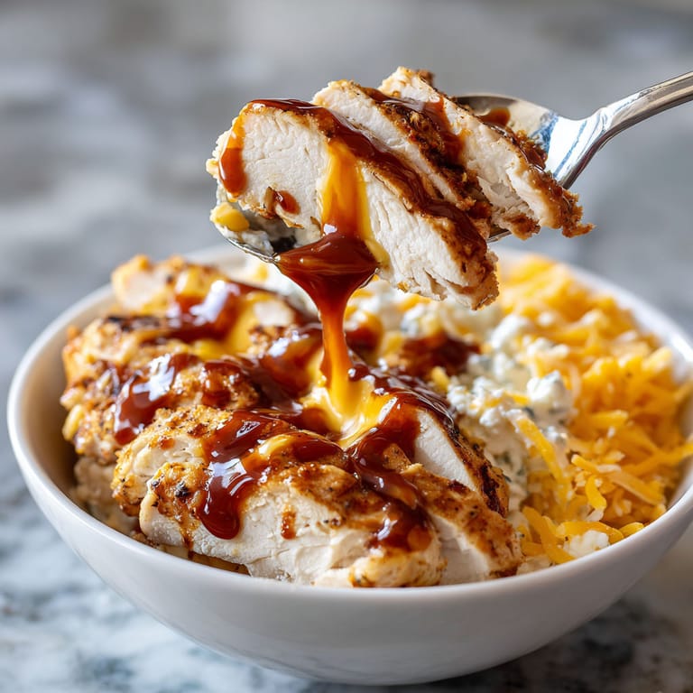 A bowl of food with a spoon in it.