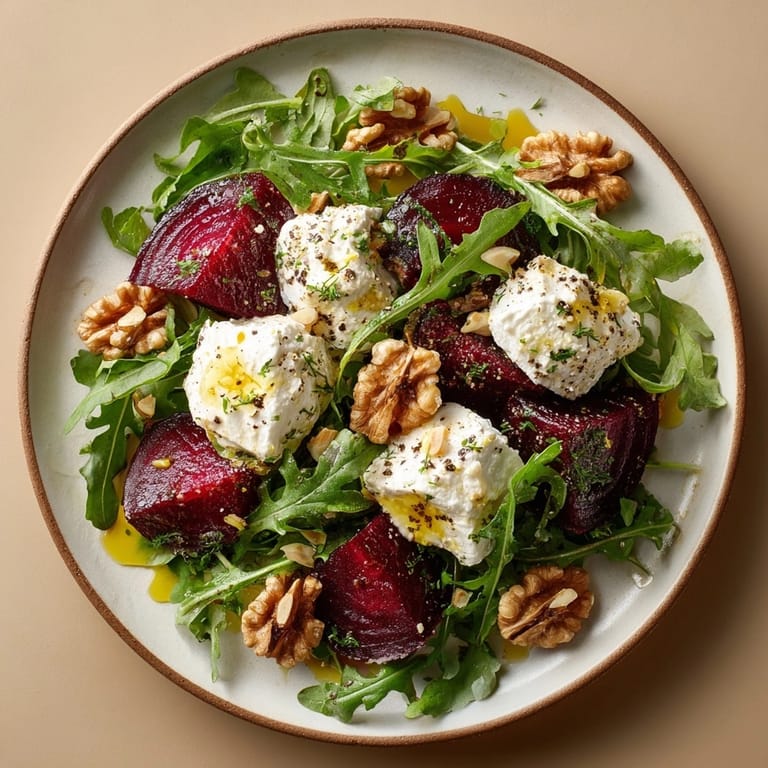 Making a colorful Roasted Beet and Goat Cheese Salad, a perfect autumnal side.