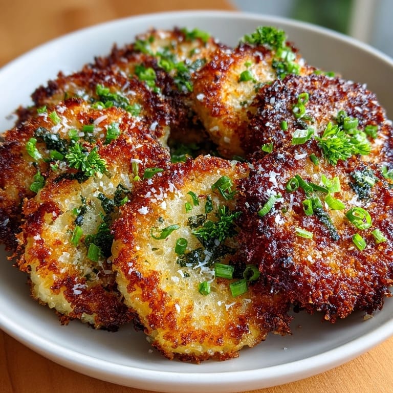 Homemade Parmesan Crusted Orzo Cakes, plated; Italian-inspired side dish perfection.