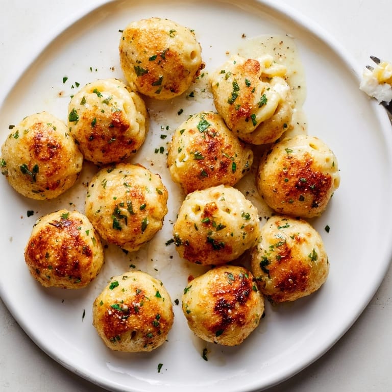 Homemade Mac and Cheese Garlic Dough Balls recipe: soft, cheesy appetizer, oven-baked perfection.