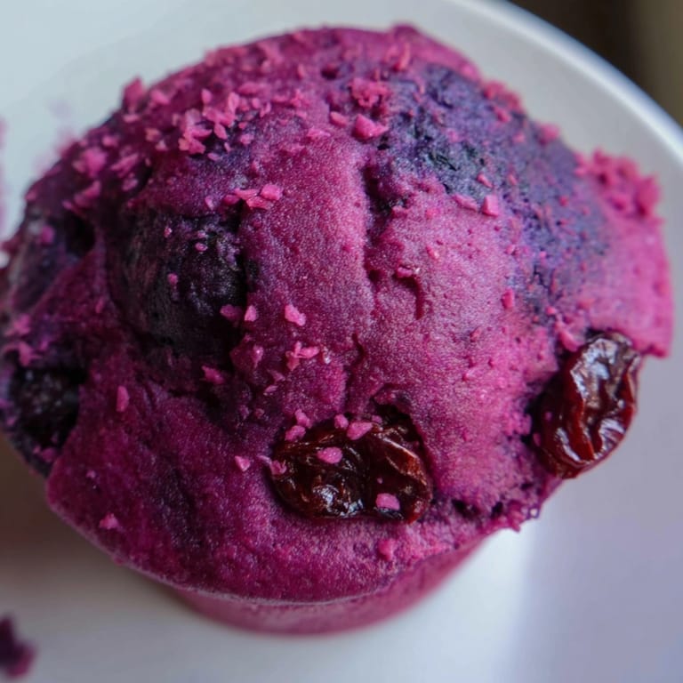 Golden-brown Ube Cranberry Mochi Muffins on a wire rack, aroma filling the kitchen.