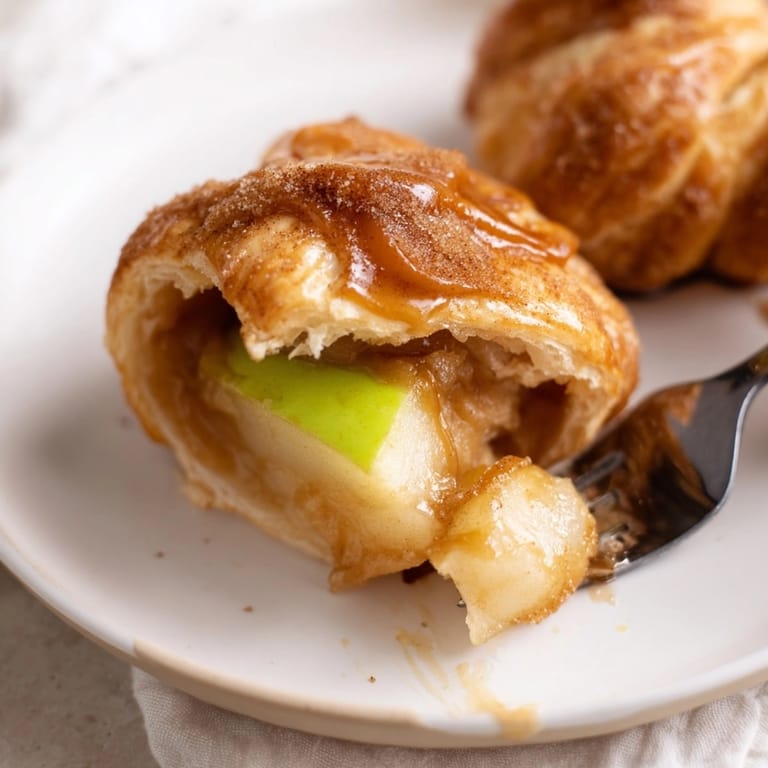 Easy Caramel Apple Crescent Bites recipe: sweet, flaky pastries perfect with a scoop of vanilla.