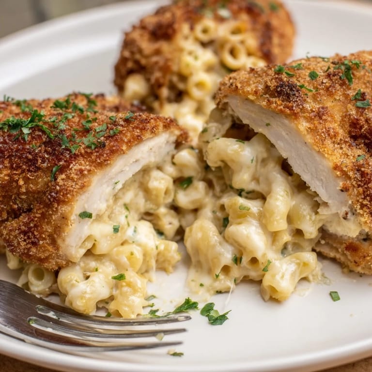Savory Mac and Cheese Stuffed Turkey Rolls, a comforting twist on a classic dish.