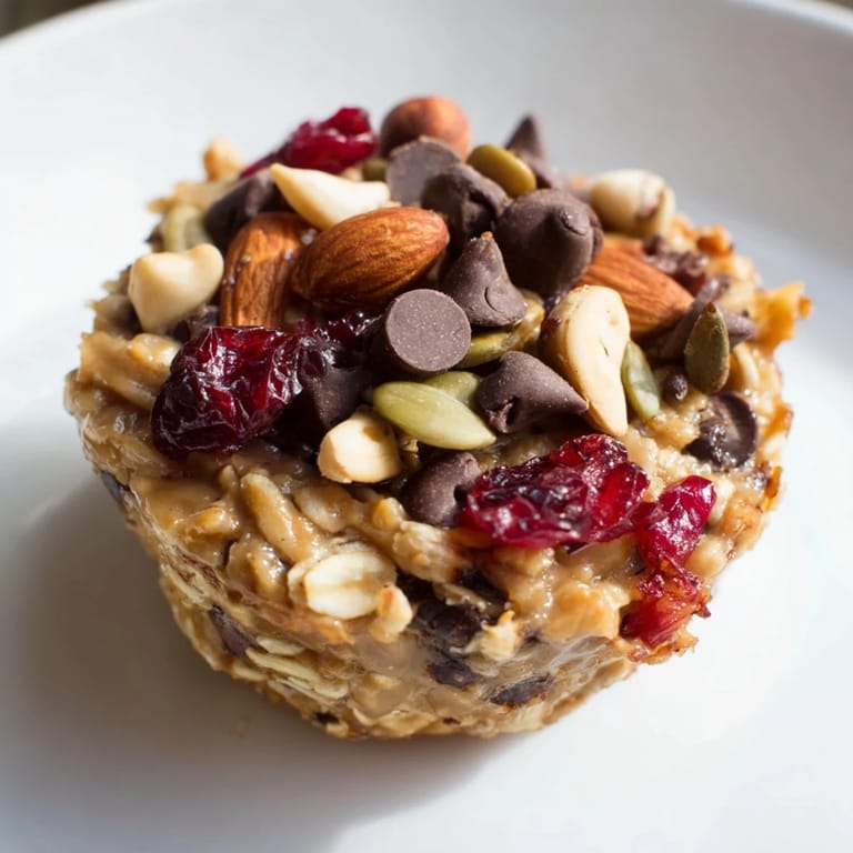 Delicious Peanut Butter Trail Mix Breakfast Cups, perfect for busy morning energy boosts.  