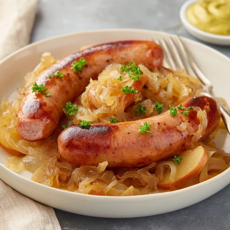 Savory Oktoberfest Knackwurst served warm, perfect for chilly autumn evenings.