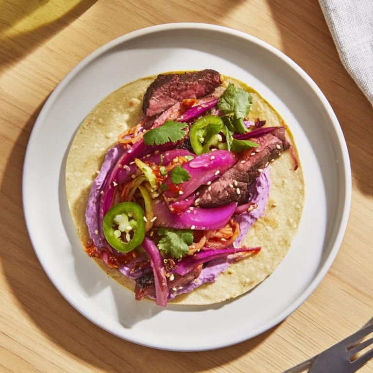 Delicious Global Street-Food Fusion Bowls featuring tender protein, fresh veggies, and ube crema.