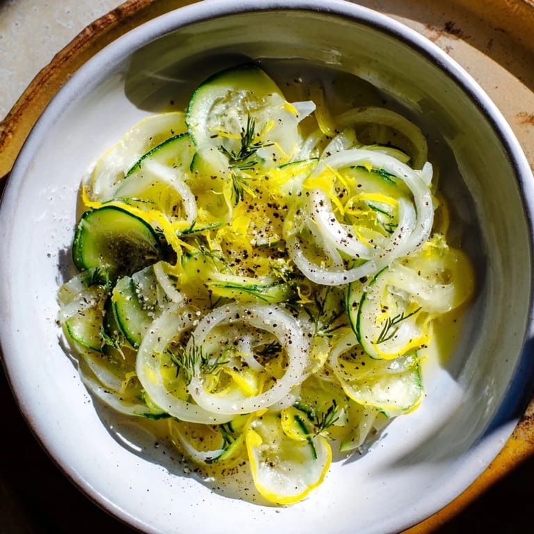 Bright and zesty Lemon Dill Cucumber Salad, ideal as a light summer side.