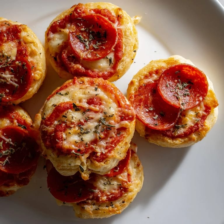 Deliciously cheesy Mini Pepperoni Pizza Pinwheels, a perfect appetizer idea bursting with flavor and fun.