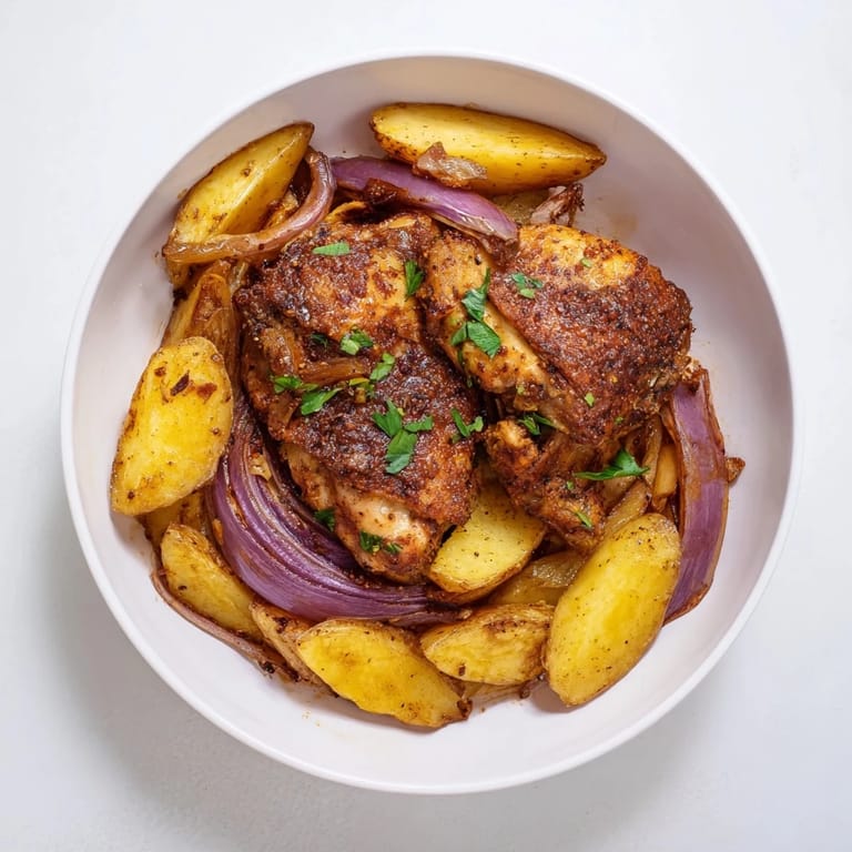 Fragrant Greek lemon chicken and potatoes with crispy skin and tender vegetables, perfect for family dinner.