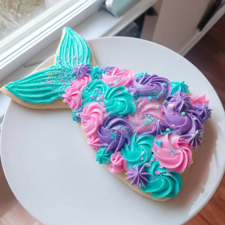 These whimsical mermaid tail sweets feature swirling buttercream, perfect for a special treat.