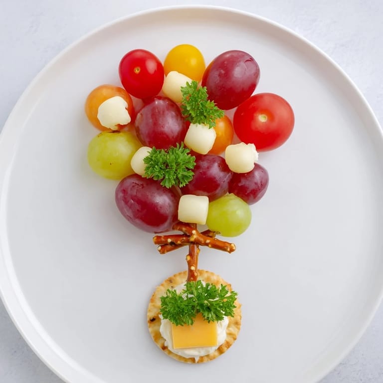 Imagine festive Up, Up, & Away Hot Air Balloon Snacks, a charming snack with fresh fruit and cheese arranged playfully.
