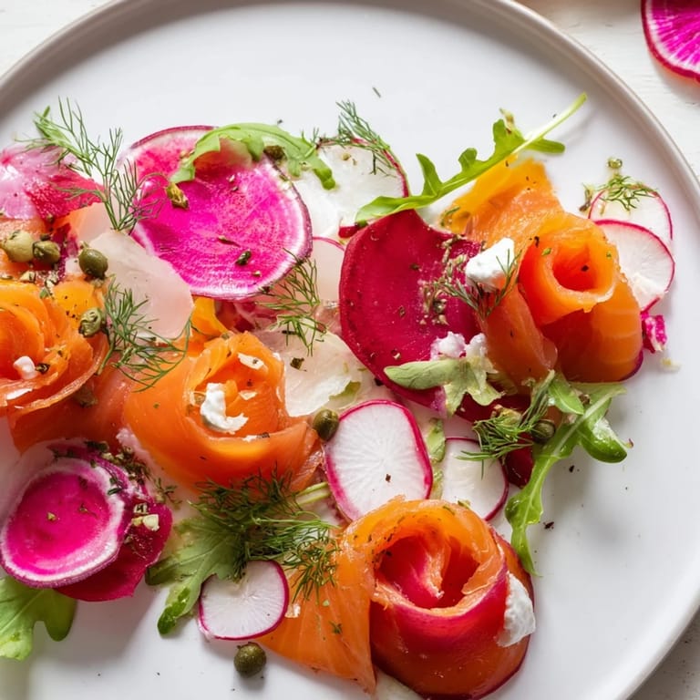 This enticing Winter Harvest Smoked Salmon Board offers a delightful array of flavors, breads, and textures for gathering.