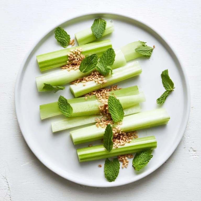 A refreshing "The Bamboo Zen" appetizer: cool cucumber and celery sticks laid out on a platter.