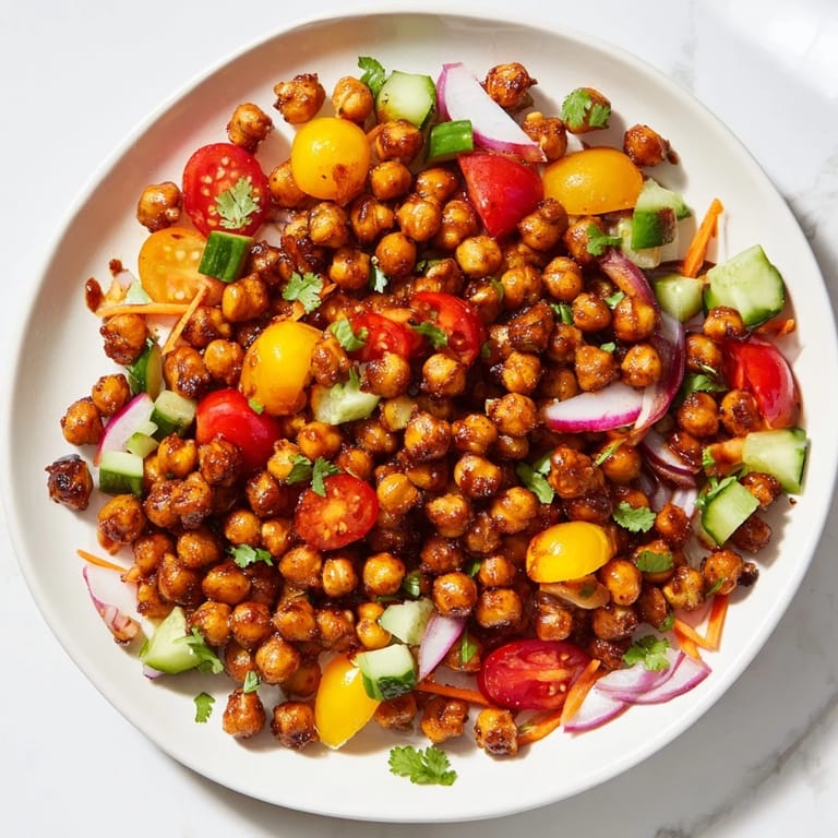 Vibrant BBQ Chickpea Salad bursting with color, ready for a delicious vegetarian picnic.