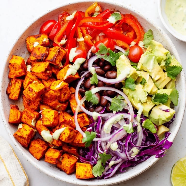 Healthy and vibrant sweet potato taco bowls with black beans, perfect for a flavorful weeknight dinner.
