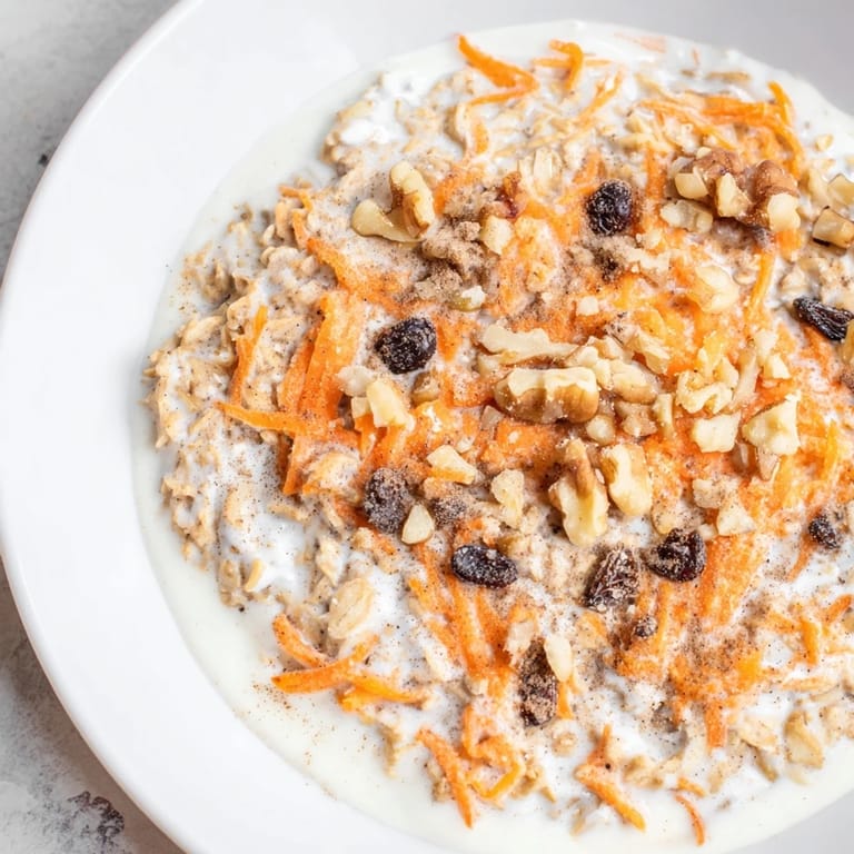 Enjoy a spoonful of delicious Carrot Cake Overnight Oats, the perfect make-ahead breakfast treat.