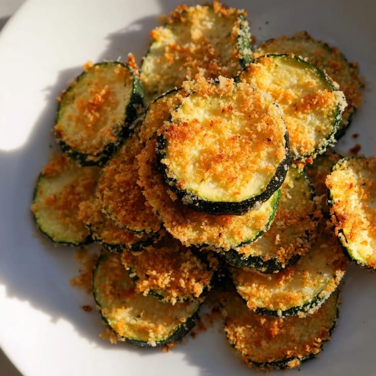 Freshly made, crispy zucchini chips, displayed with a marinara dip, perfect for a tasty appetizer.