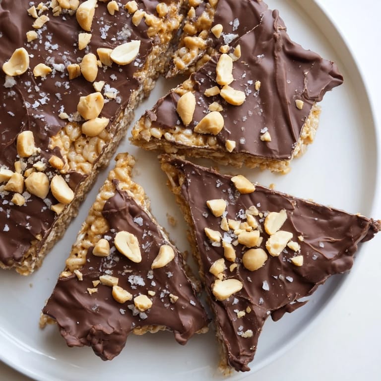 Homemade Peanut Butter Chocolate Rice Cakes ready to eat, a quick and easy no-bake dessert or satisfying snack.