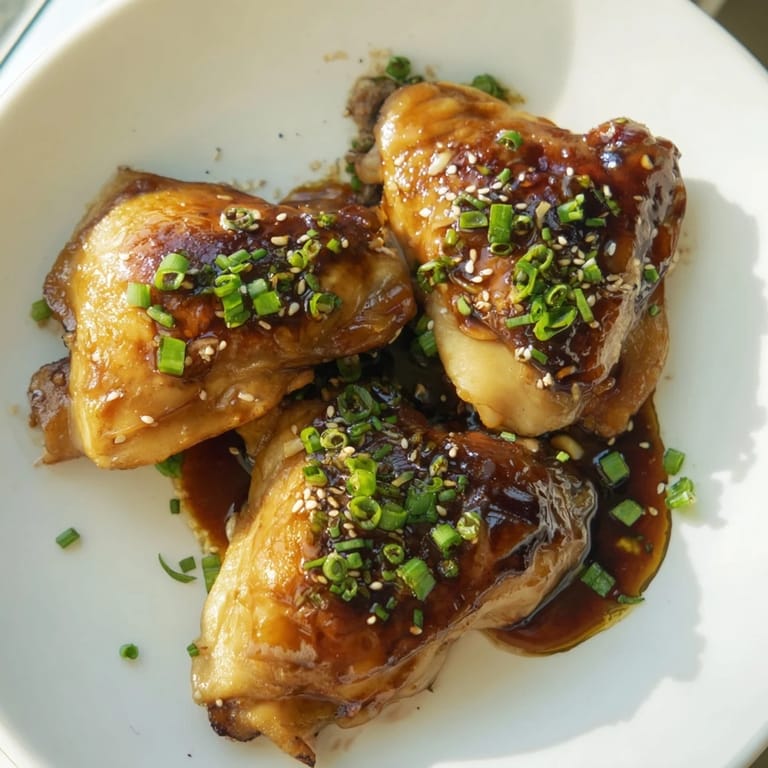Close-up of caramelized Honey Garlic Glazed Chicken, showcasing the sticky, delicious glaze's sweet aroma.