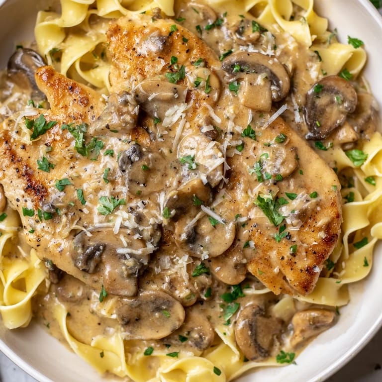 Enjoy the comforting flavors of Creamy Chicken Marsala, a delightful Italian-American main course.