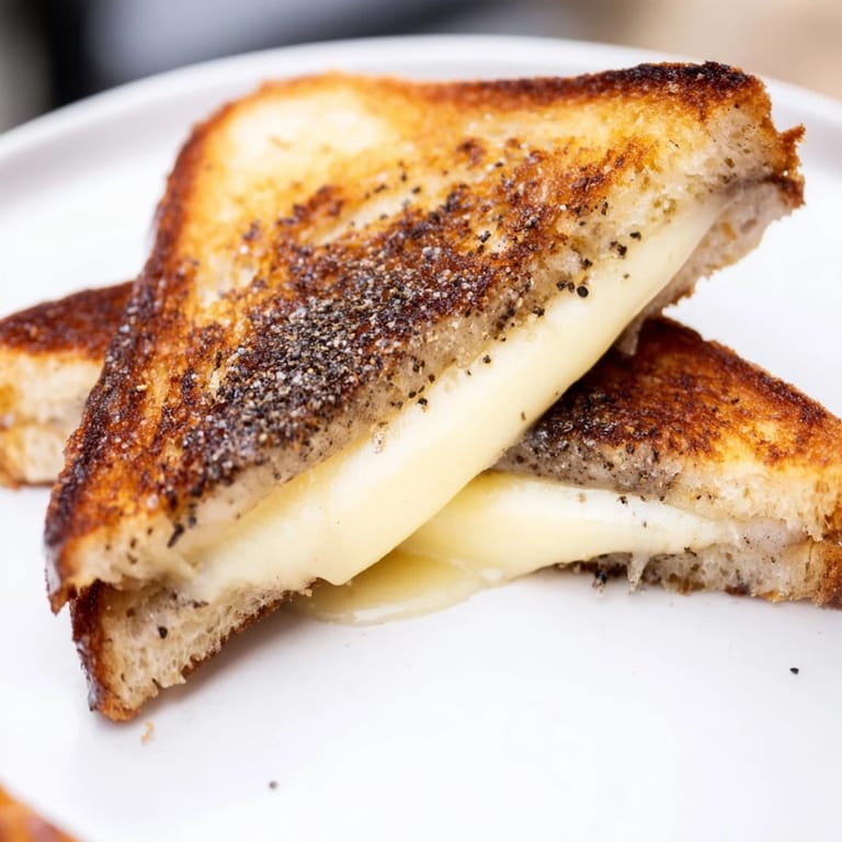 Crispy sourdough encasing melted Gruyère in this flavorful Truffle Grilled Cheese sandwich.