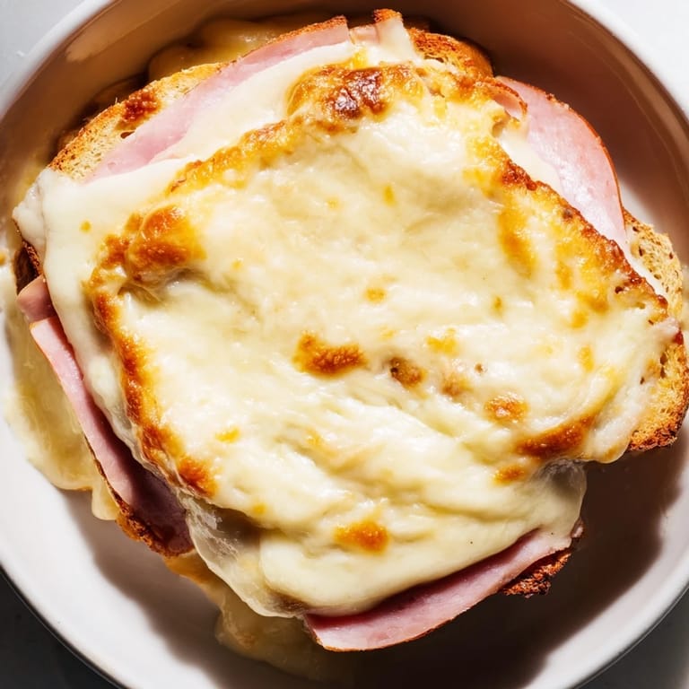 A slice of French casserole served alongside a crisp green salad on a wooden table.