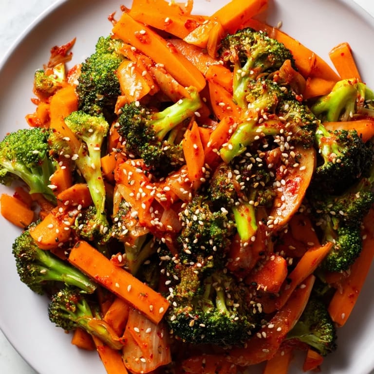 Hearty winter vegetables and bright kimchi make this Comforting Fermented Veggie Winter Stir-Fry a colorful, probiotic-rich vegan main dish.  