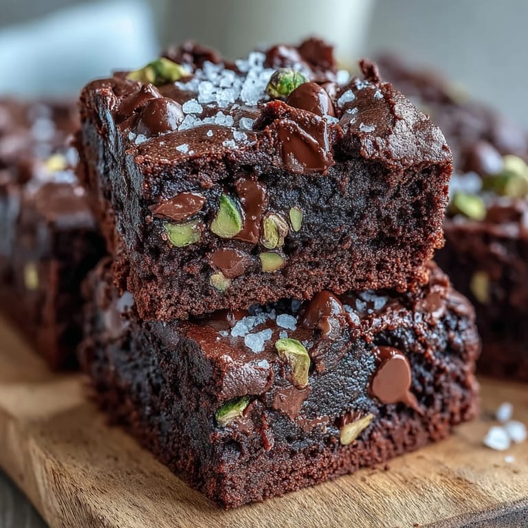 Served pistachio-chocolate snacking cake squares on a rustic platter, ideal for snacking or dessert with coffee or tea.