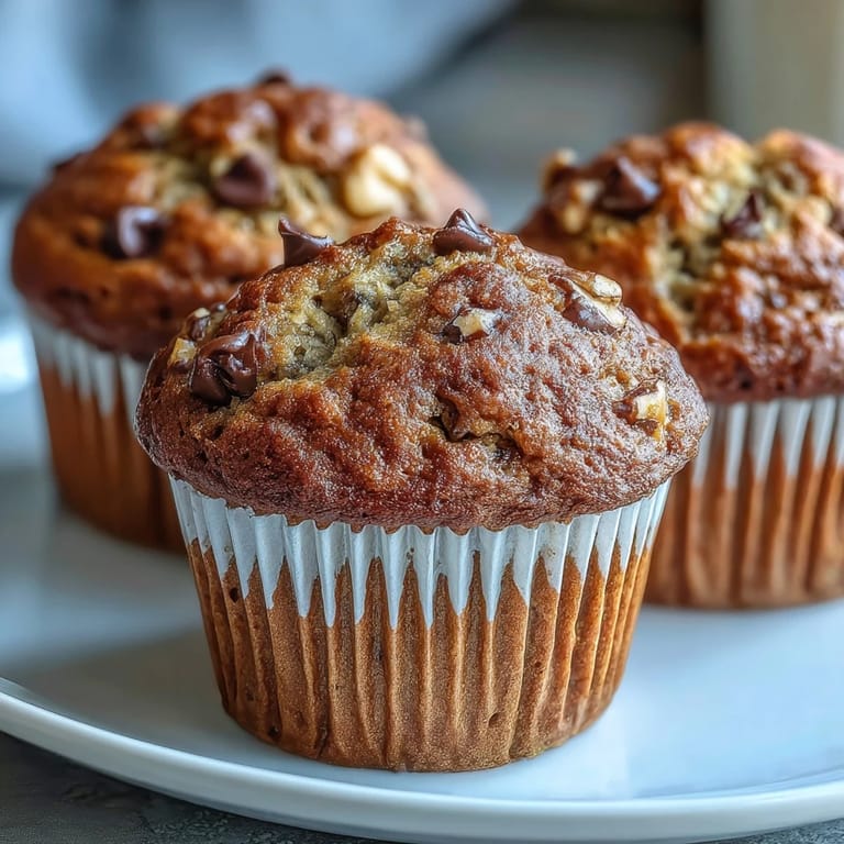 Golden-brown banana muffins packed with protein powder, naturally sweetened and ready for easy meal prep.  