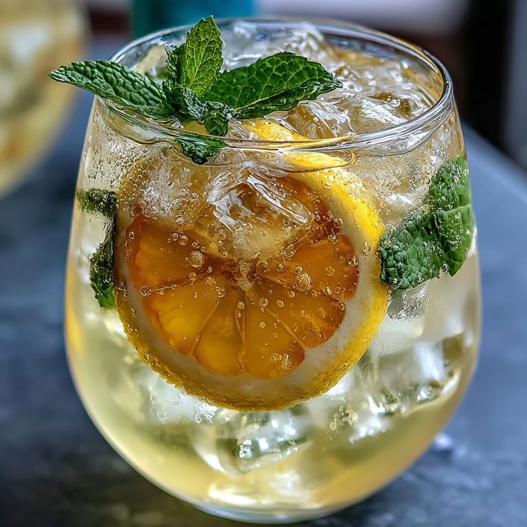 Vibrant non-alcoholic Limoncello Spritz bursting with citrus aroma, featuring sparkling water and a refreshing lemon garnish.  
