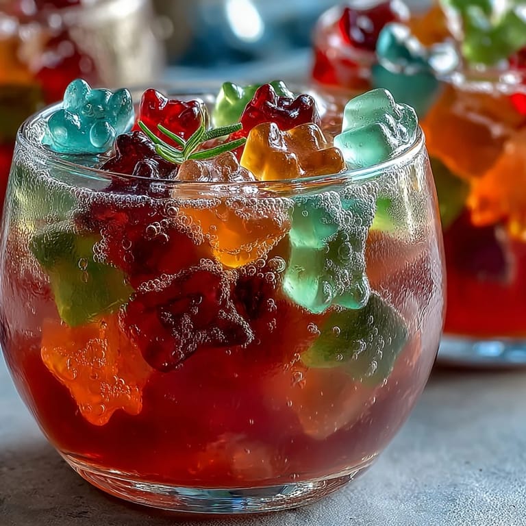 Sweet and tart Gummy Bear Lemonade Jelly Cups, a delightful party dessert, chilled and set.