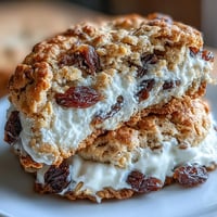 Healthy cottage cheese oatmeal raisin breakfast cookies with chewy oats and sweet raisins, perfect for a protein-packed morning treat.