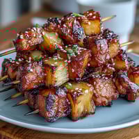 Air fryer chicken pineapple bites with juicy chicken and caramelized pineapple, perfect for easy appetizers or weeknight dinners.