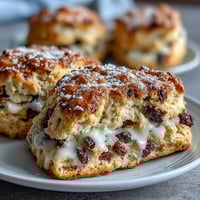 Golden Blueberry Lemon Sourdough Scones with juicy berries and citrus zest, perfect for a cozy breakfast or brunch.