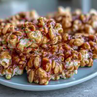 Baseball Season Popcorn Mix with Peanuts and Caramel, a sweet and salty snack featuring crunchy popcorn, roasted peanuts, and rich caramel drizzle.