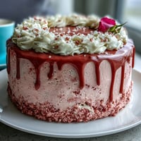 Delicate Bridal Shower Rosé Velvet Cake adorned with shimmering edible gold.